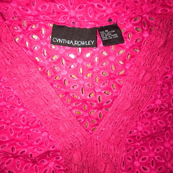 🌺 NWOT Cynthia Rowley Eyelet Tunic Cover Up - Picture 1 of 3